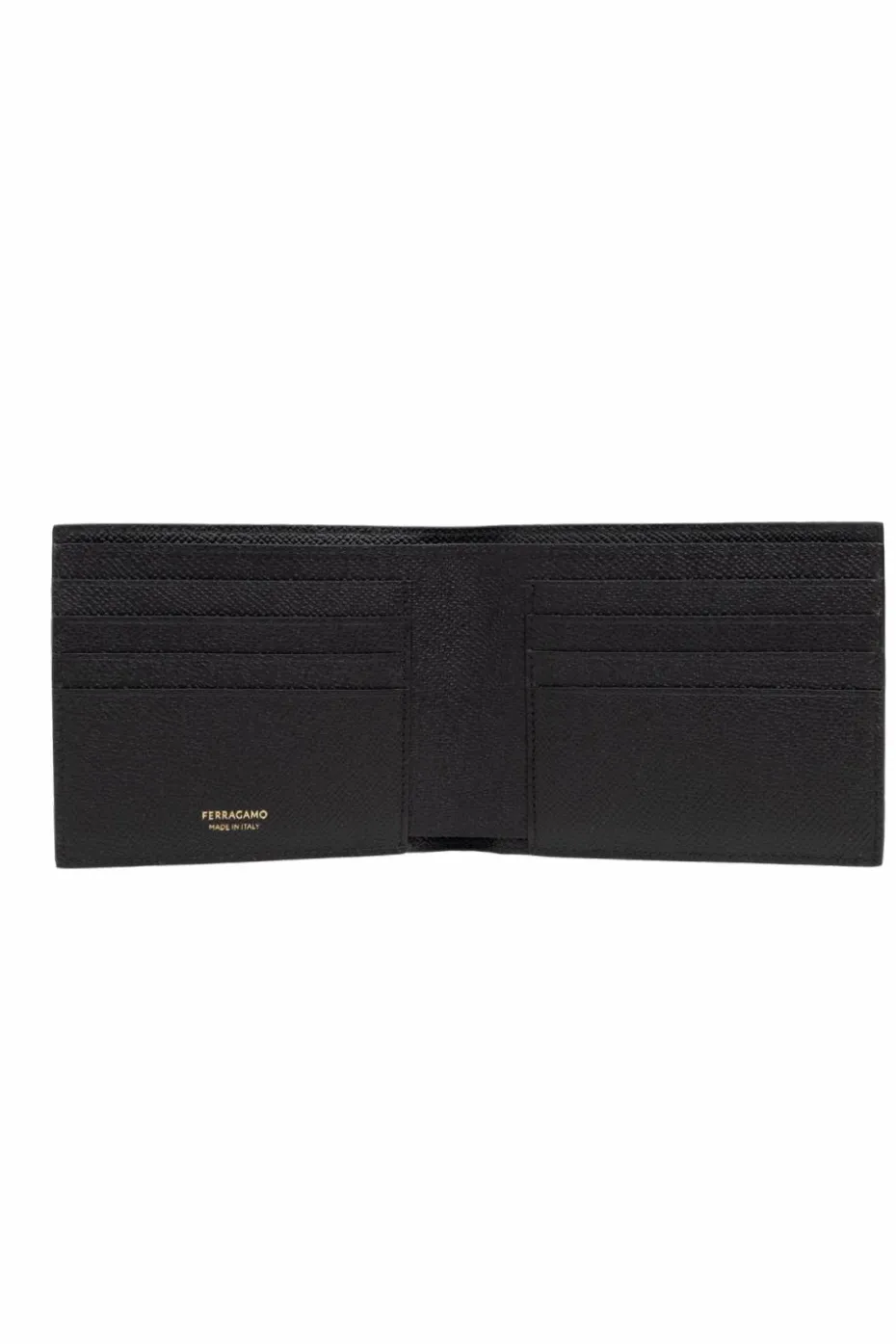 FERRAGAMO CZARNY Skórzany portfel
