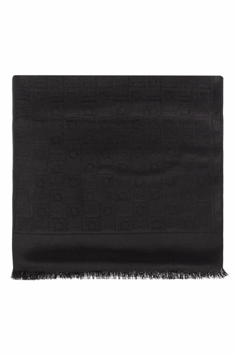 FERRAGAMO CZARNY Szal z monogramem