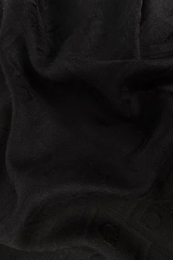 FERRAGAMO CZARNY Szal z monogramem