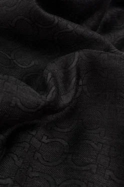 FERRAGAMO CZARNY Szal z monogramem