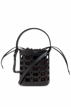 FERRAGAMO CZARNY Torba do ręki typu `bucket`