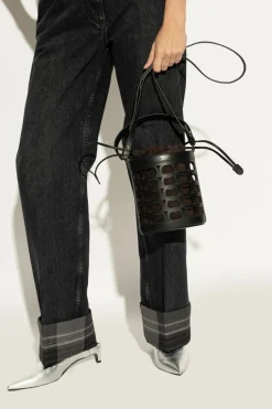 FERRAGAMO CZARNY Torba do ręki typu `bucket`