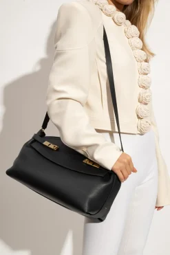 FERRAGAMO CZARNY Torba na ramię ‘Hug’