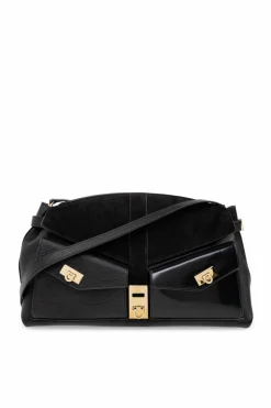 FERRAGAMO CZARNY Torba na ramię `Hug Large`