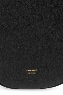 FERRAGAMO CZARNY Torba na ramię `Noth-South Hobo Medium`
