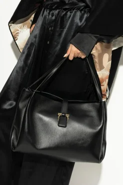 FERRAGAMO CZARNY Torba typu `shopper` rozmiar `medium`