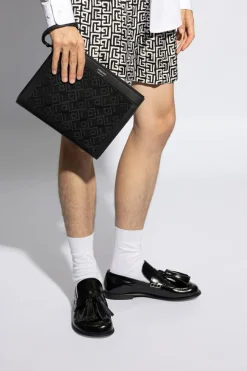 FERRAGAMO CZARNY Troba do ręki z logo