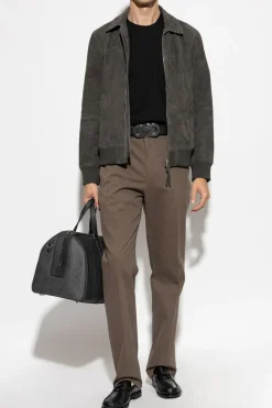 FERRAGAMO CZARNY T-shirt z kieszenią