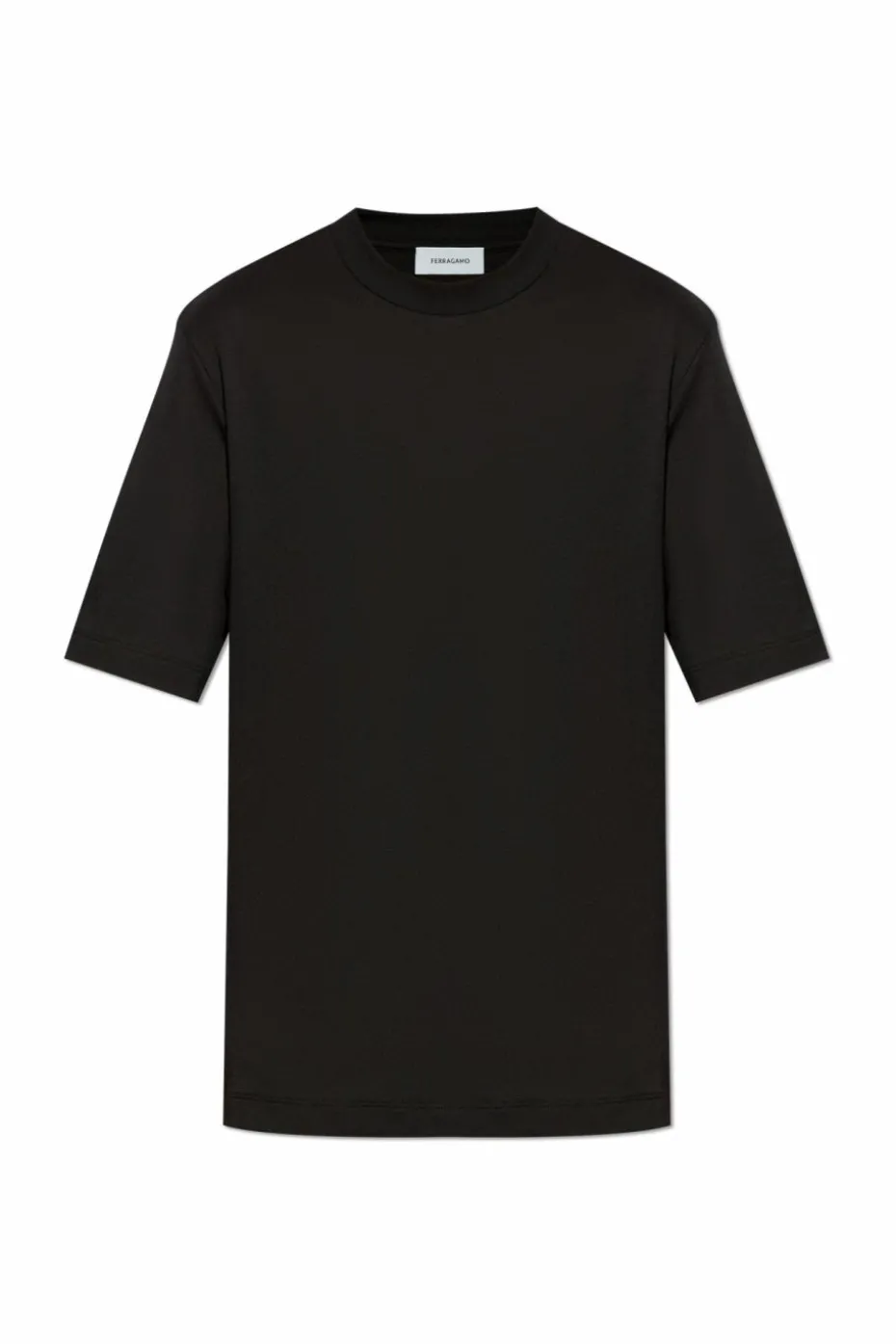 FERRAGAMO CZARNY T-shirt z logo