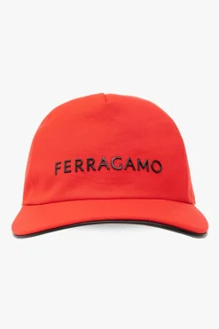 FERRAGAMO CZERWONY Czapka z daszkiem