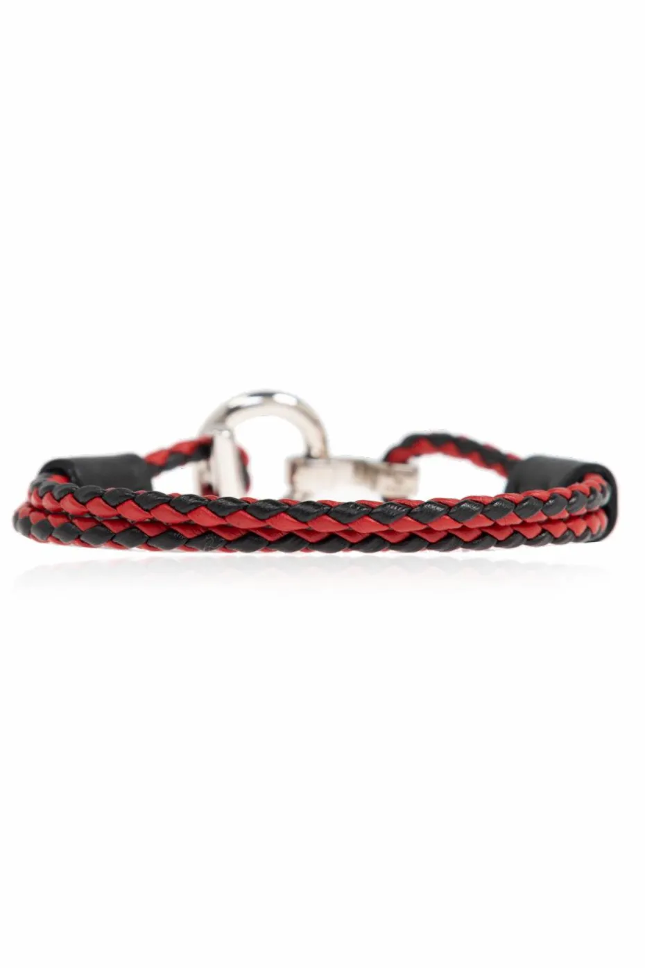 FERRAGAMO CZERWONY Skórzana bransoleta