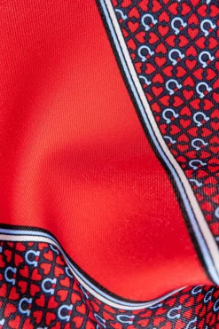 FERRAGAMO CZERWONY Trójkątny szal z nadrukiem