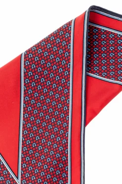 FERRAGAMO CZERWONY Trójkątny szal z nadrukiem