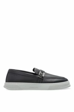 FERRAGAMO GRANATOWY Buty `Brad`
