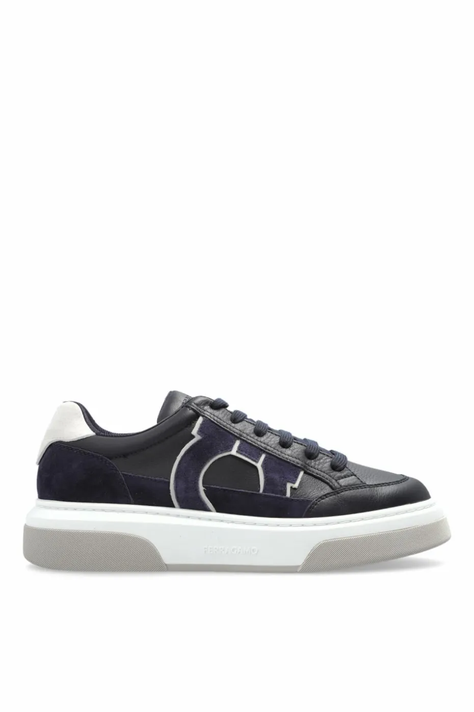 FERRAGAMO GRANATOWY Buty sportowe `Cassina GA`