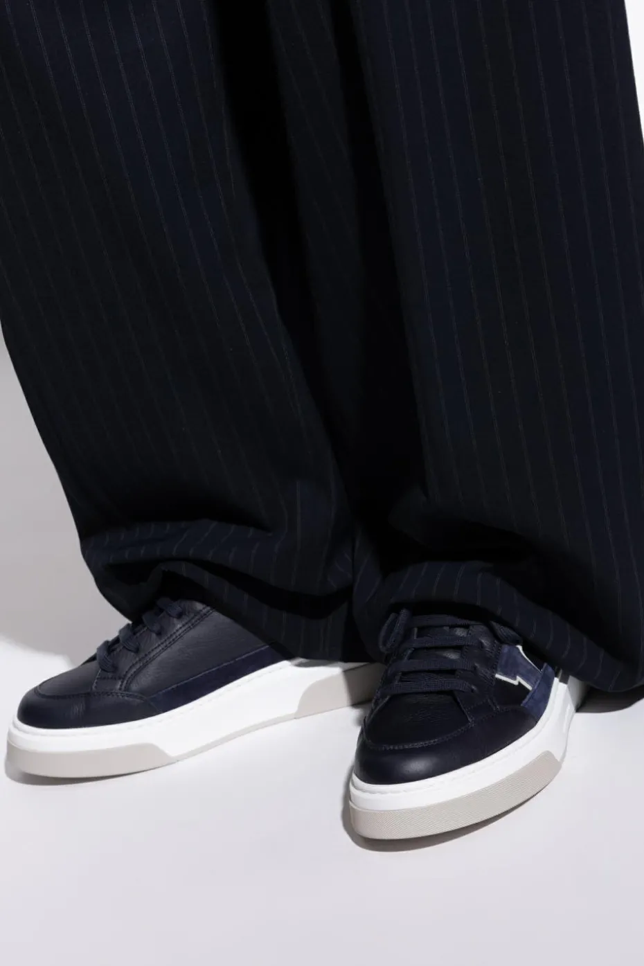 FERRAGAMO GRANATOWY Buty sportowe `Cassina GA`