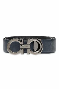 FERRAGAMO GRANATOWY Dwustronny pasek