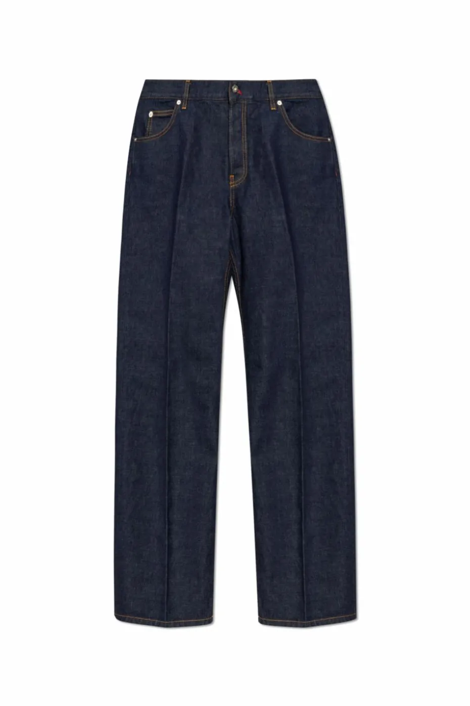 FERRAGAMO GRANATOWY Jeansy z logo