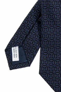 FERRAGAMO GRANATOWY Jedwabny krawat