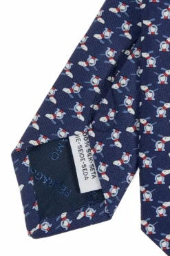 FERRAGAMO GRANATOWY Jedwabny krawat