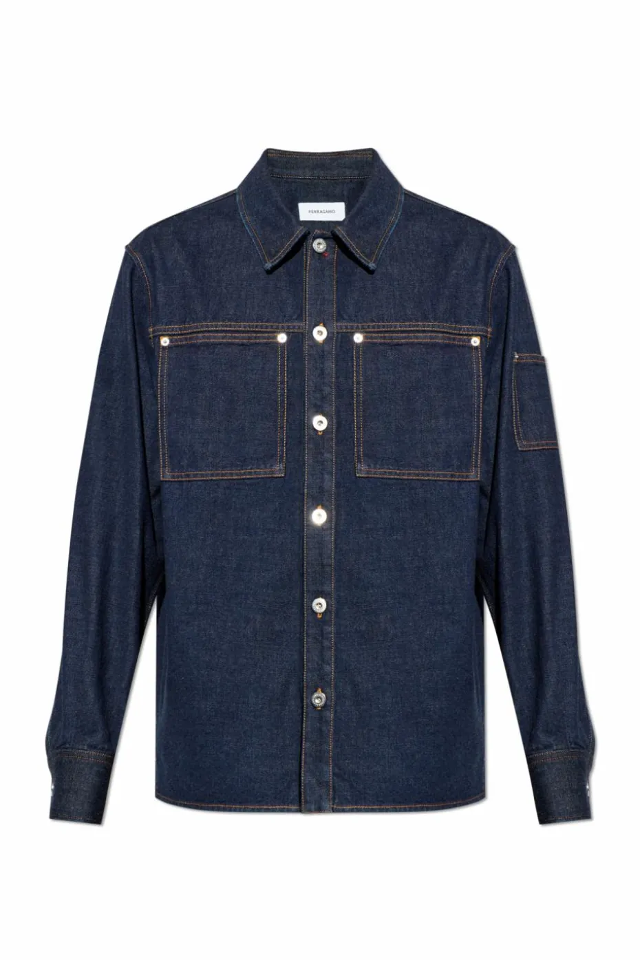 FERRAGAMO GRANATOWY Koszula jeansowa