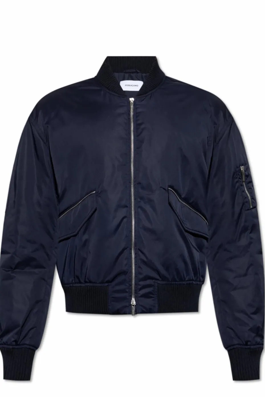FERRAGAMO GRANATOWY Kurtka typu `bomberka`