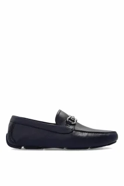 FERRAGAMO GRANATOWY Mokasyny ‘Parigi’