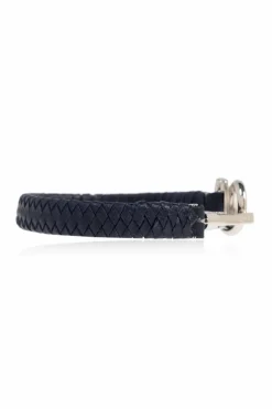 FERRAGAMO GRANATOWY Skórzana bransoleta