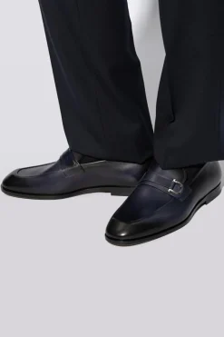 FERRAGAMO GRANATOWY Skórzane buty ‘Florio’