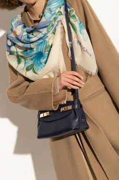 FERRAGAMO GRANATOWY Torba na ramię ‘Hug’