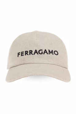 FERRAGAMO kremowy Czapka z daszkiem