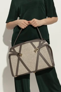 FERRAGAMO kremowy Torba do ręki `Hug`
