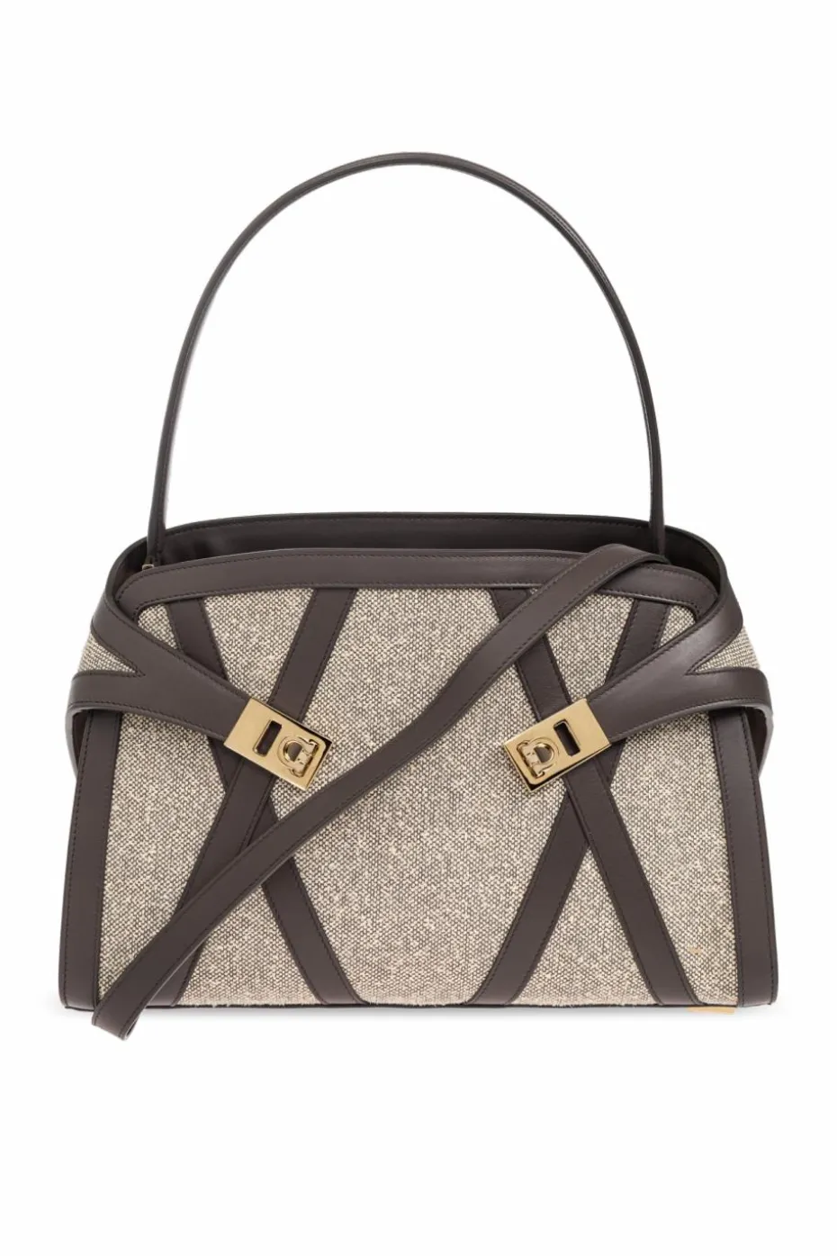 FERRAGAMO kremowy Torba do ręki `Hug`