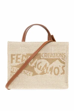 FERRAGAMO kremowy Torba `Sign Small` typu `shopper`