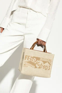 FERRAGAMO kremowy Torba `Sign Small` typu `shopper`