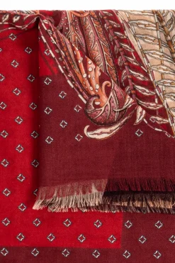 FERRAGAMO MULTIKOLOR Kaszmirowa chusta z nadrukiem