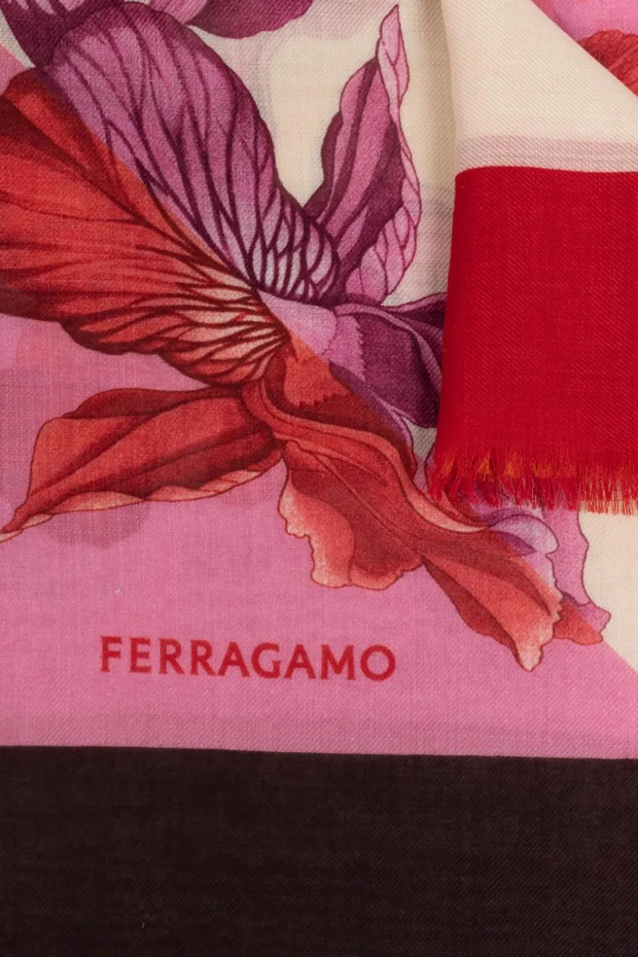 FERRAGAMO MULTIKOLOR Kaszmirowa chusta