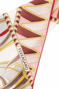 FERRAGAMO MULTIKOLOR Trójkątny szal z nadrukiem `Giada`