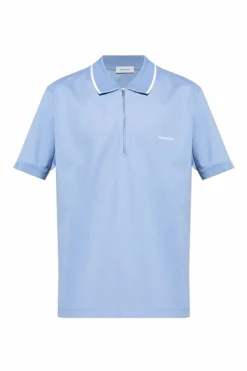 FERRAGAMO NIEBIESKI Polo z logo