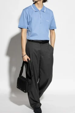 FERRAGAMO NIEBIESKI Polo z logo