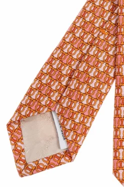 FERRAGAMO POMARAŃCZOWY Jedwabny krawat