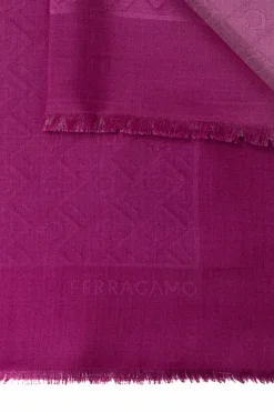 FERRAGAMO RÓŻOWY Chusta z monogramem
