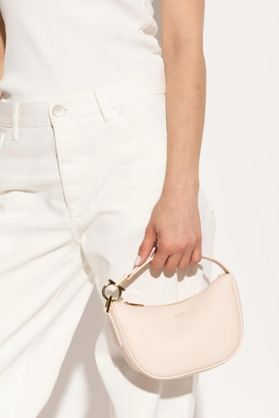 FERRAGAMO RÓŻOWY Skórzana torba do ręki