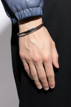 FERRAGAMO SREBRNY Bransoleta z wygrawerowanym logo