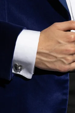FERRAGAMO SREBRNY Spinki do mankiet