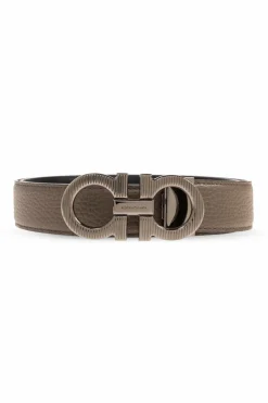 FERRAGAMO SZARY Dwustronny pasek
