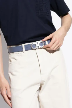FERRAGAMO SZARY Dwustronny pasek