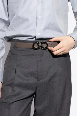 FERRAGAMO SZARY Dwustronny pasek