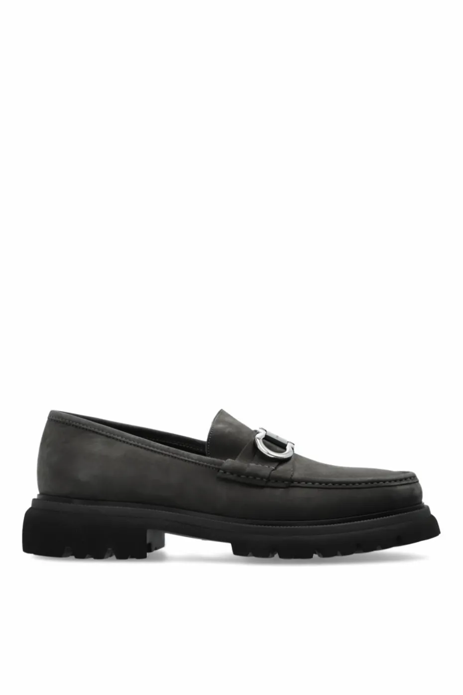 FERRAGAMO SZARY Skórzane buty `Cocoon`