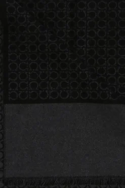 FERRAGAMO SZARY Szal z logo